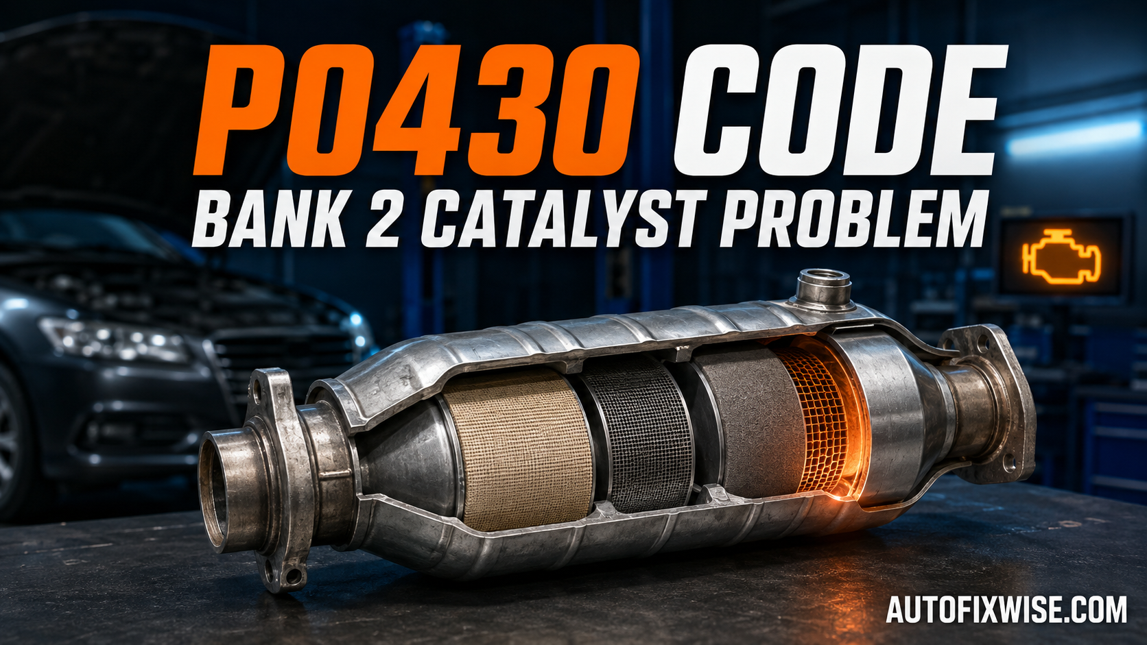 P0430 code indicating catalyst system efficiency below threshold on Bank 2.